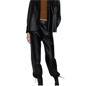 Zara Women’s Black Vegan leather Jogger Pants Small